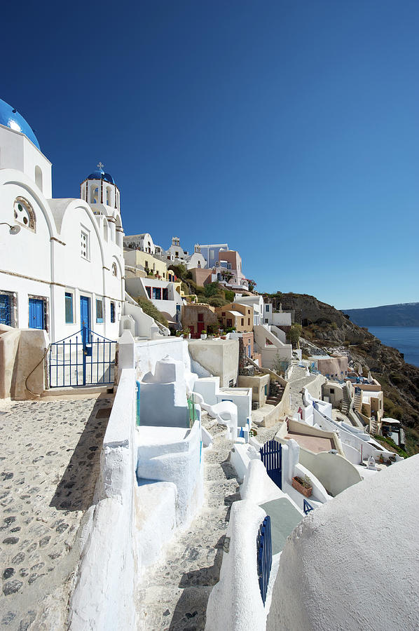 Oia Hillside Village Santorini Blue Sky Photograph by Peskymonkey Oia Hillside Village Santorini Blue Sky Photograph by Peskymonkey