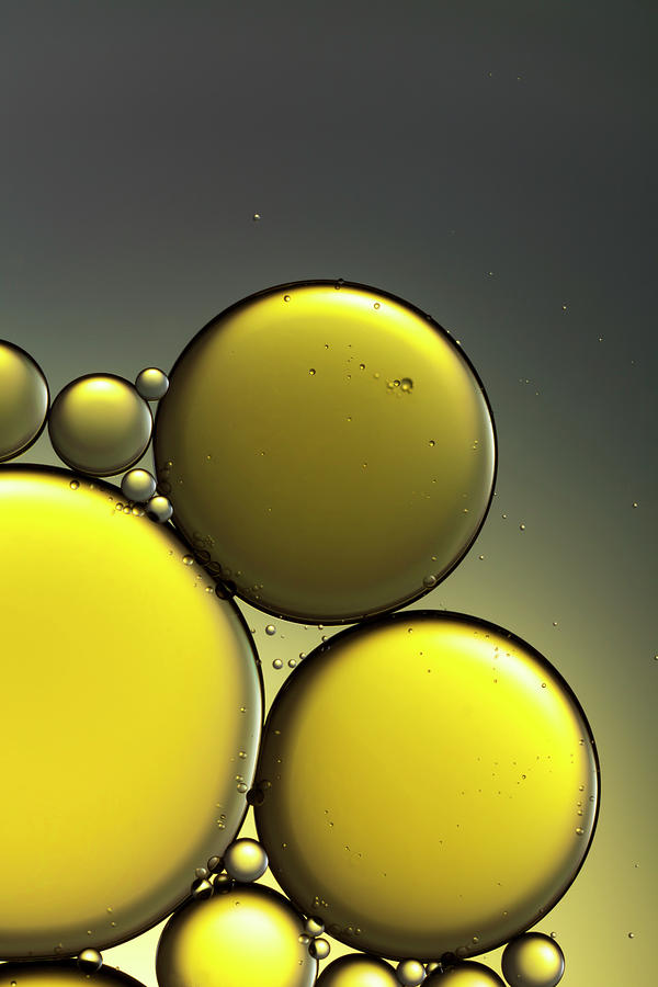 Oil & Water - Abstract Yellow Gold Photograph by Thomasvogel