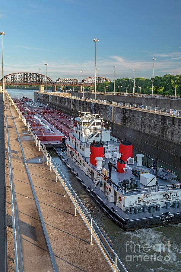 Louisville Photograph - Oil Barge On Ohio River by Jim West/science Photo Library