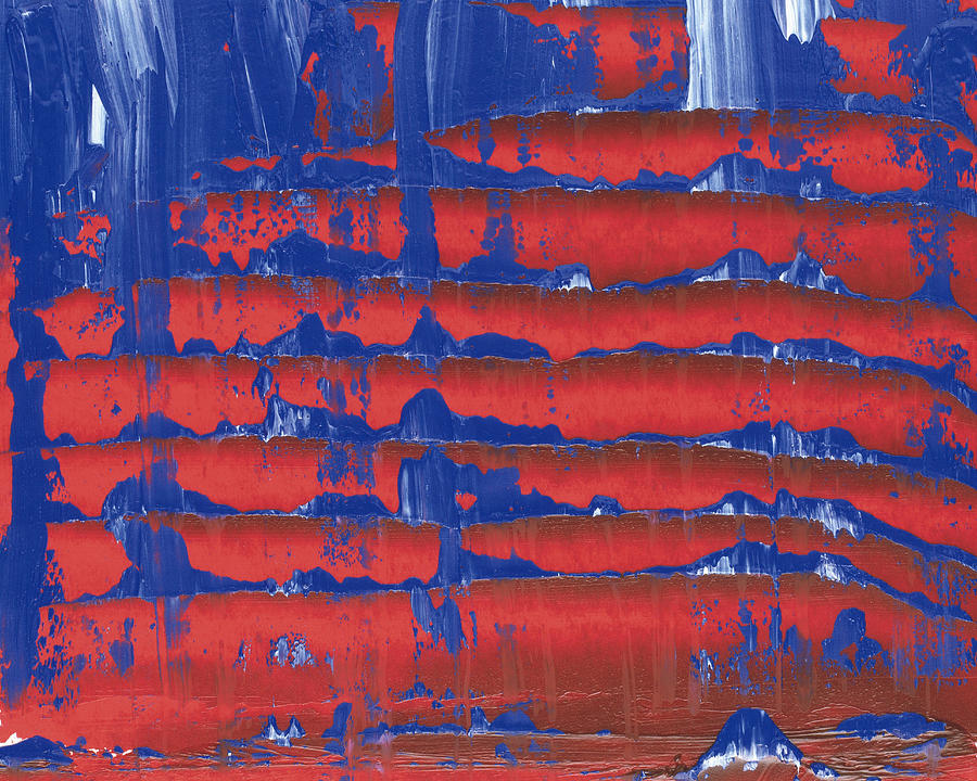 Oil Painting In Red And Blue Colors Photograph by Daj