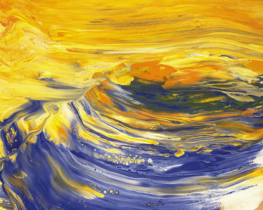 Oil Painting In Yellow And Blue Colors Photograph by Daj