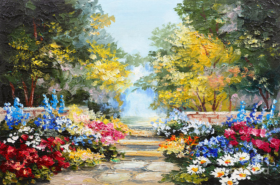 Oil Painting Landscape - Colorful Digital Art by Fresh Stock | Fine Art