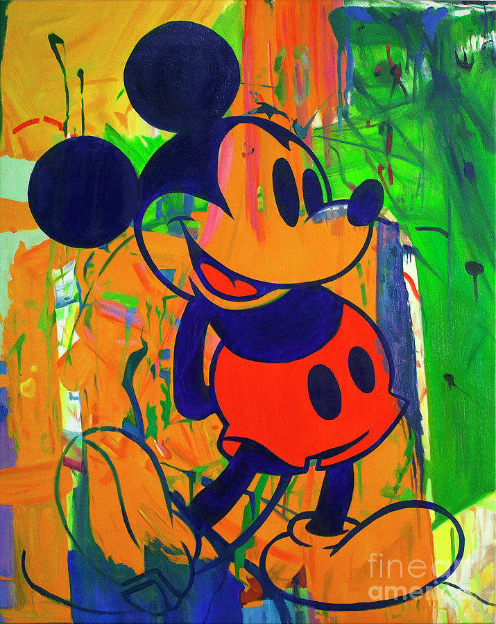 Oil Painting Original Mickey Art Abstrakt Game 120 cm x 150 cm Painting by Felix Von Altersheim