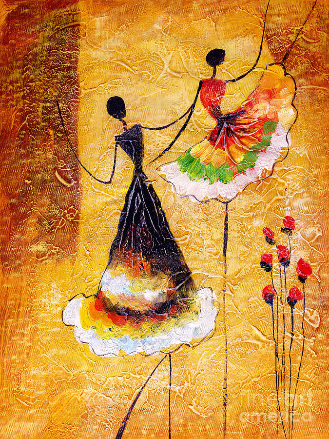 Small Digital Art - Oil Painting - Spanish Dance by Cyc Small Digital Art - Oil Painting - Spanish Dance by Cyc