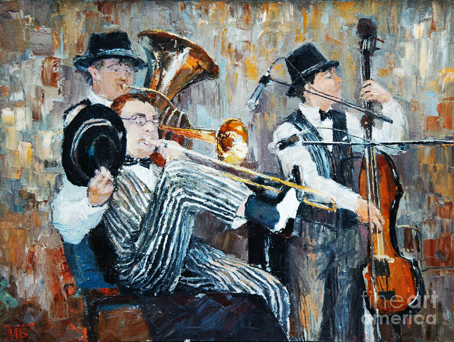 Play Digital Art - Oil Painting The Orchestra Plays by Maria Bo