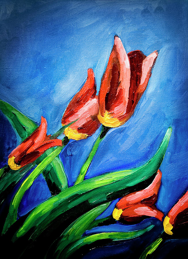 Oil Painting Tulips Digital Art by Renphoto