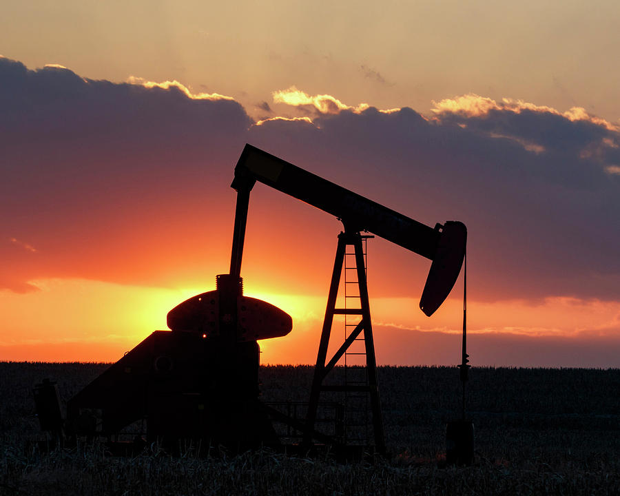 Sunset Photograph - Oil Pump at Sunset 01 by Rob Graham