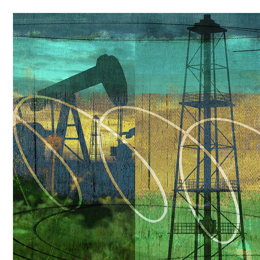 Structures Photograph - Oil Rig & Oil Well Collage by Sisa Jasper