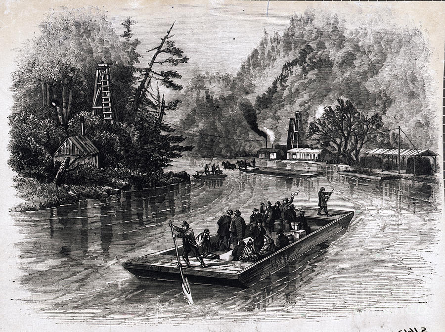 Oilwells In Pennsylvania Along River Photograph by Bettmann Oilwells In Pennsylvania Along River Photograph by Bettmann