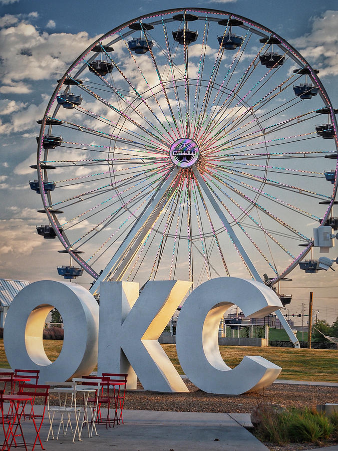 OKC and Wheeler Wheel  Photograph by Buck Buchanan