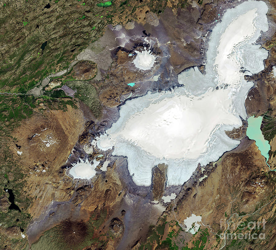 Okjokull Dead Glacier Photograph by Nasa Earth Observatory, Joshua Stevens/u.s. Geological Survey/science Photo Library