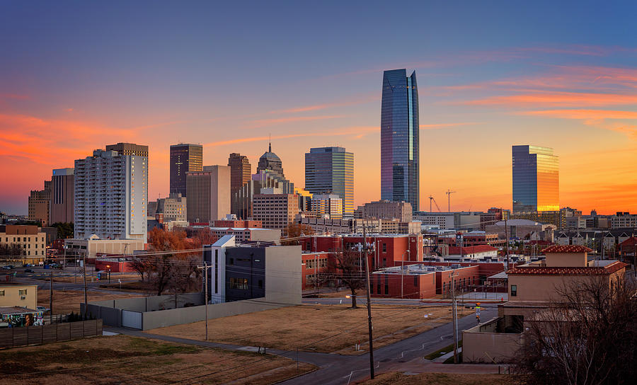 Oklahoma City Skyline Sunset Photograph By Ricky Barnard Pixels