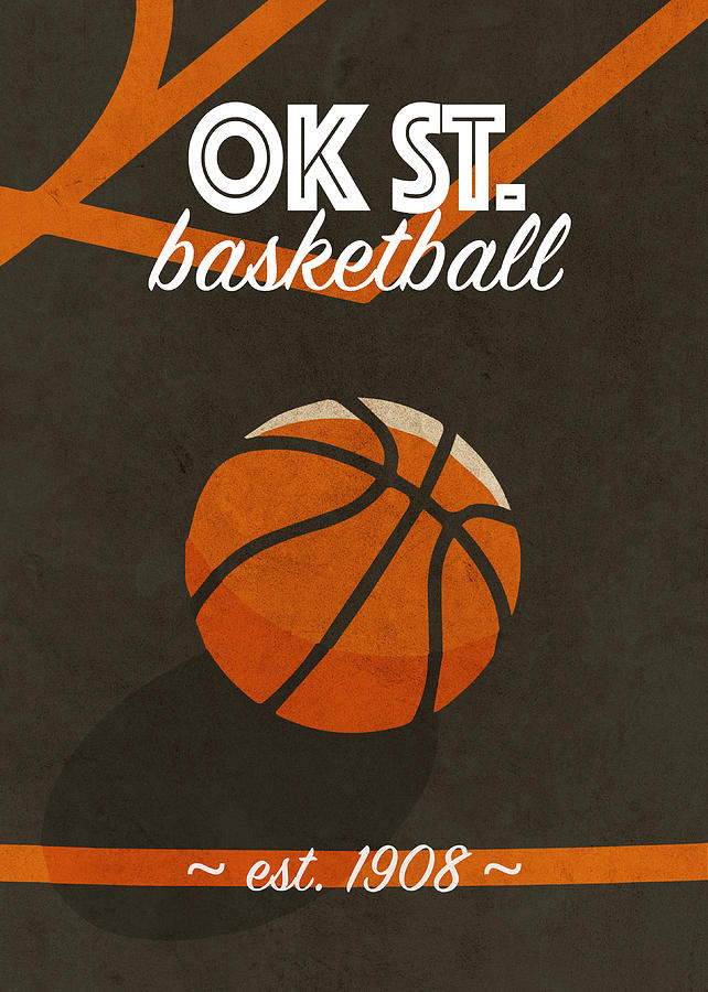 Oklahoma State College Basketball Vintage Retro University Poster ...