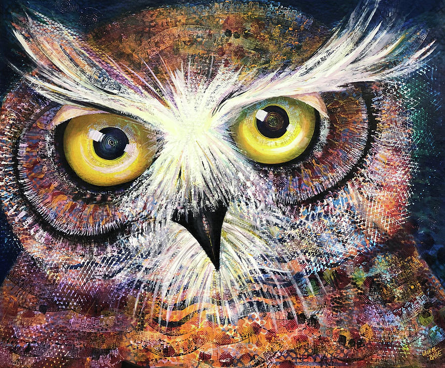 Owl Painting - OL First Place by Laurel Bahe