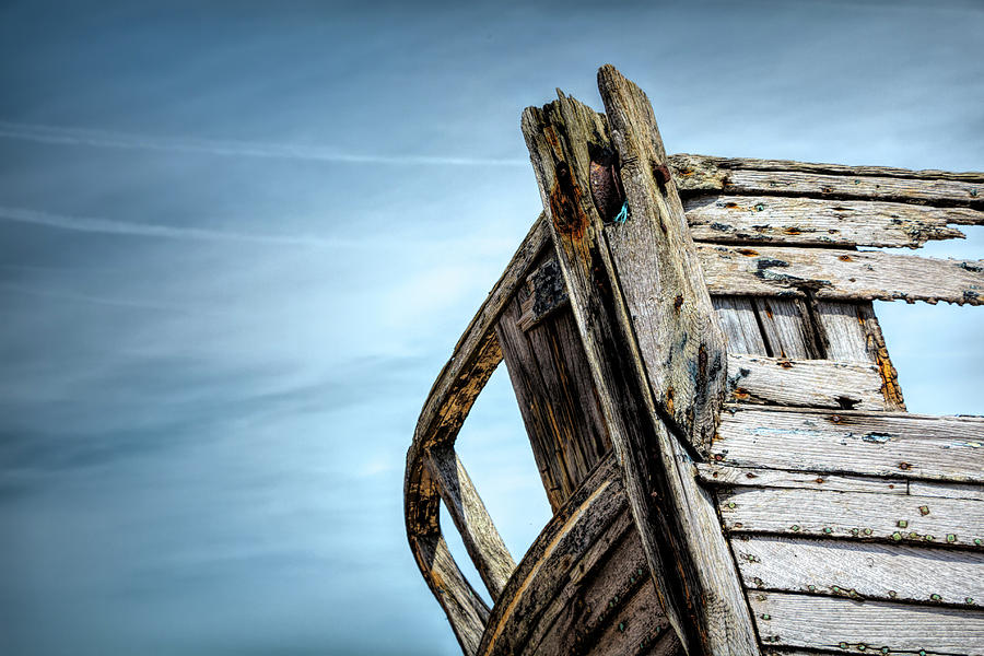 Old Abandoned Boat Landscape Photograph by Rick Deacon