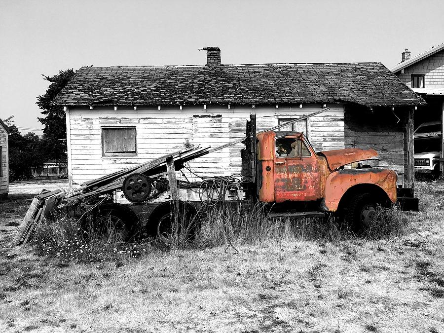 Vintage Photograph - Old Abandoned Truck by Jerry Abbott