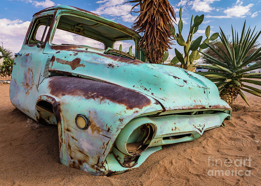 Old and abandoned car #7 in Solitaire, Namibia Photograph by Lyl Dil Creations