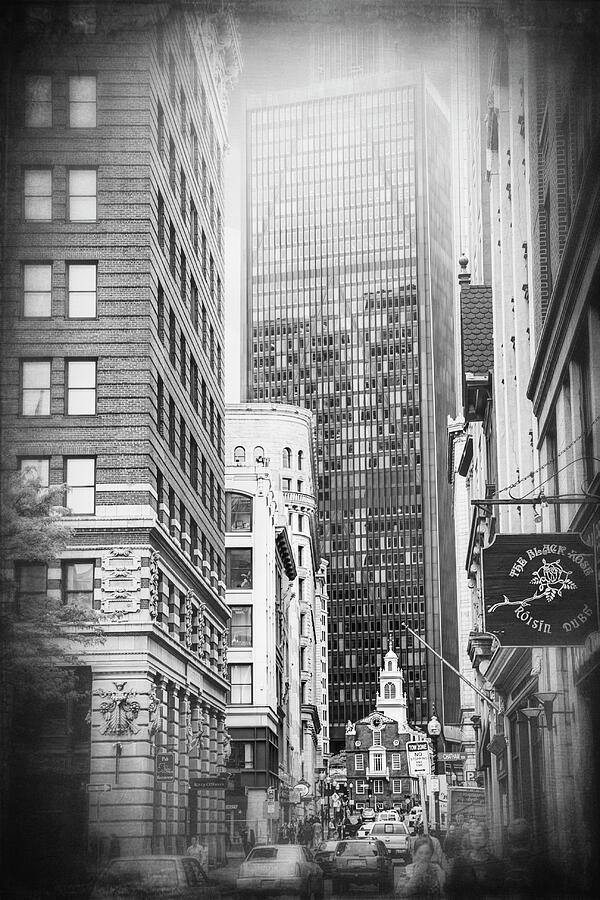 Old and New in Boston Black and White Photograph by Carol Japp