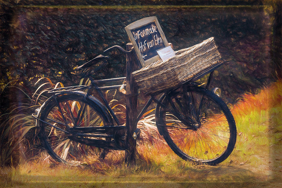 Old Antique Bicycle Oil Painting Photograph by Debra and Dave Vanderlaan