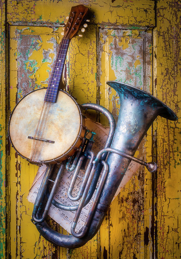 Old Banjo And Tuba Photograph by Garry Gay