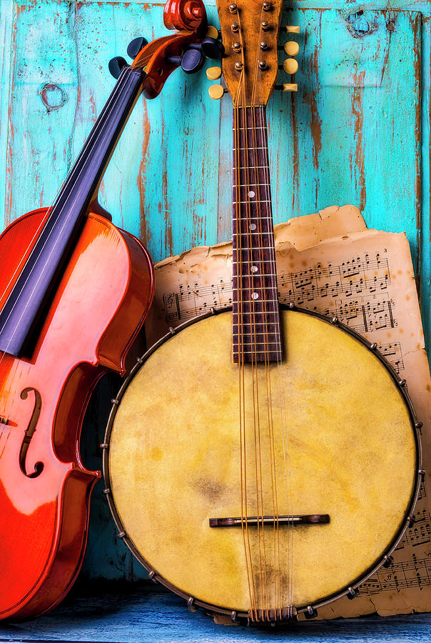 Old Banjo And Violin Photograph by Garry Gay