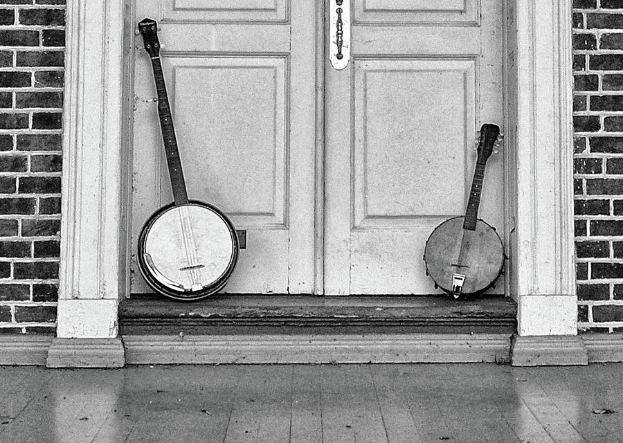 Old Banjos in Black and White Photograph by Bill Cannon