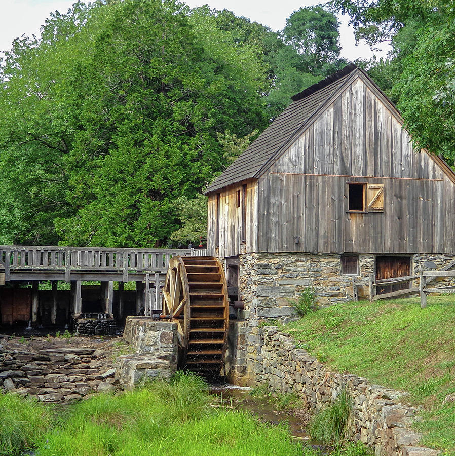 Old Barn And Water Wheel Photograph By Lisa Crawford