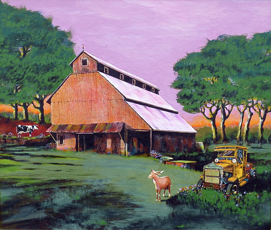 Old Barn in Indiana Painting by Robert Birkenes
