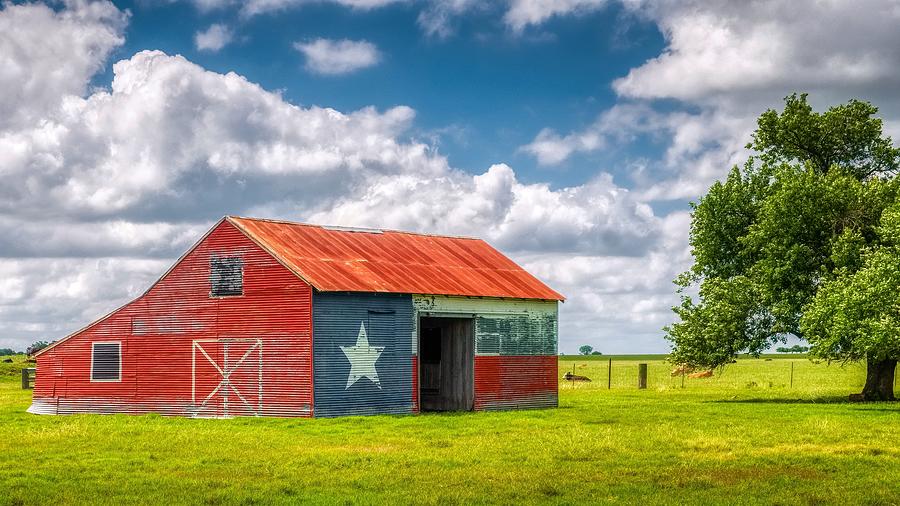 Old Barn with Texas Flag by Philip Duff Old Barn with Texas Flag by Philip Duff