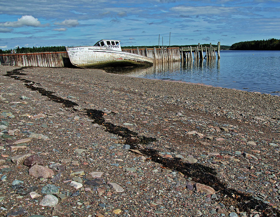 Old Boat at Wharf Photograph by Jeff Galbraith