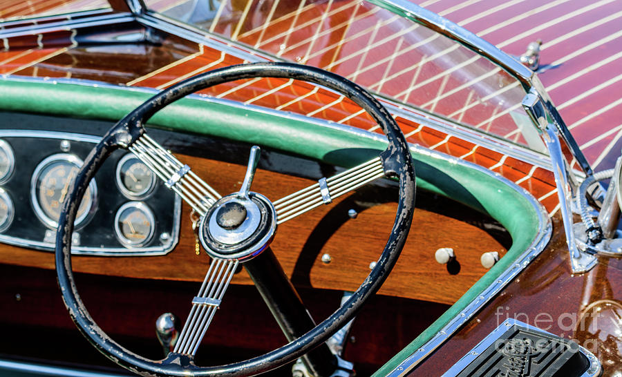 Old Boat Steering Wheel Photograph by Randy J Heath
