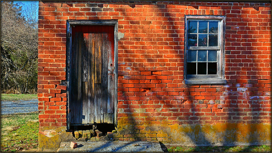 Old Brick Building With Shadows Photograph