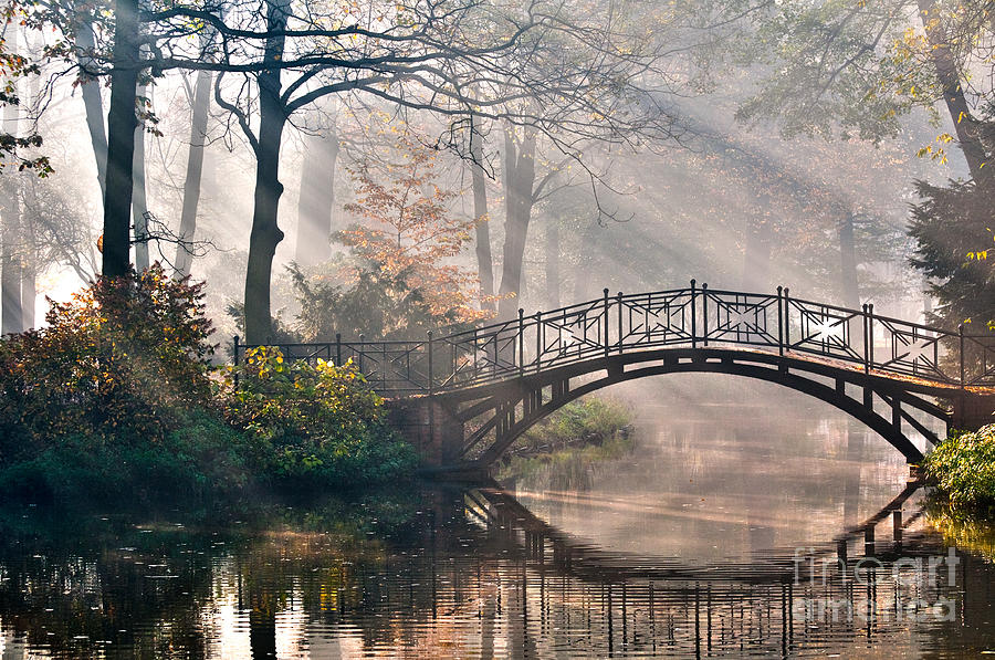 Magic Photograph - Old Bridge In Autumn Misty Park - Hdr by Gorillaimages Magic Photograph - Old Bridge In Autumn Misty Park - Hdr by Gorillaimages