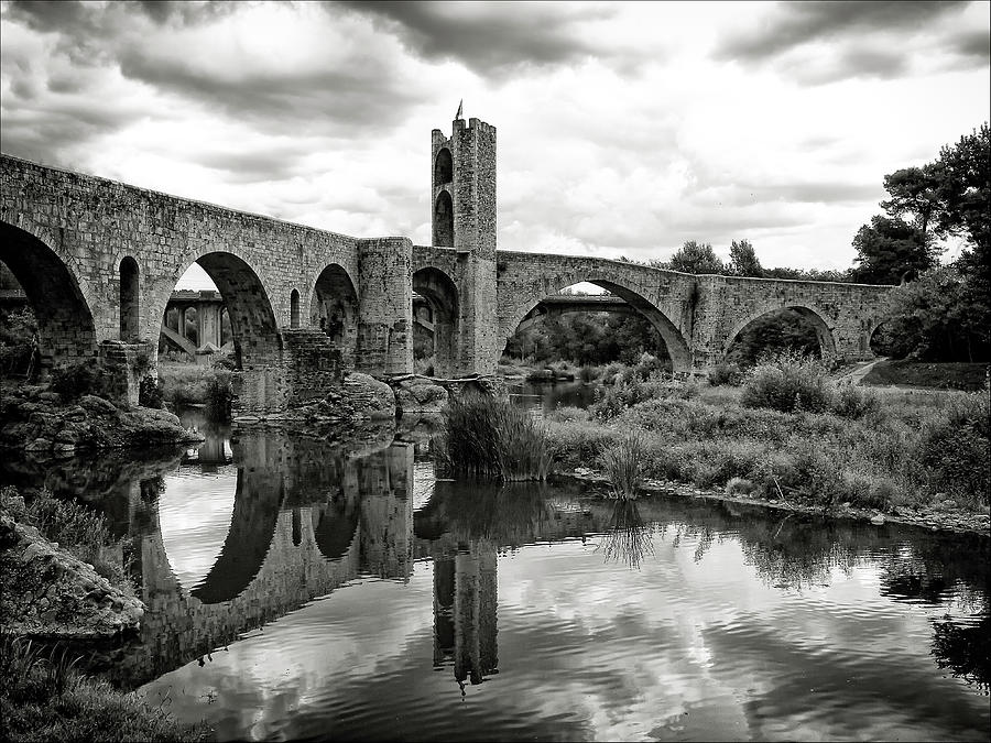 Old Bridge With Reflection Photograph by By Gargomo