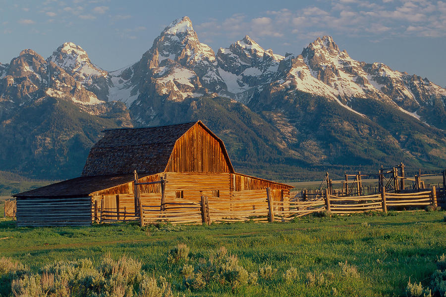 Mountain Photograph - Old Cabin In Grand Tetons by Jerome S. Siegel