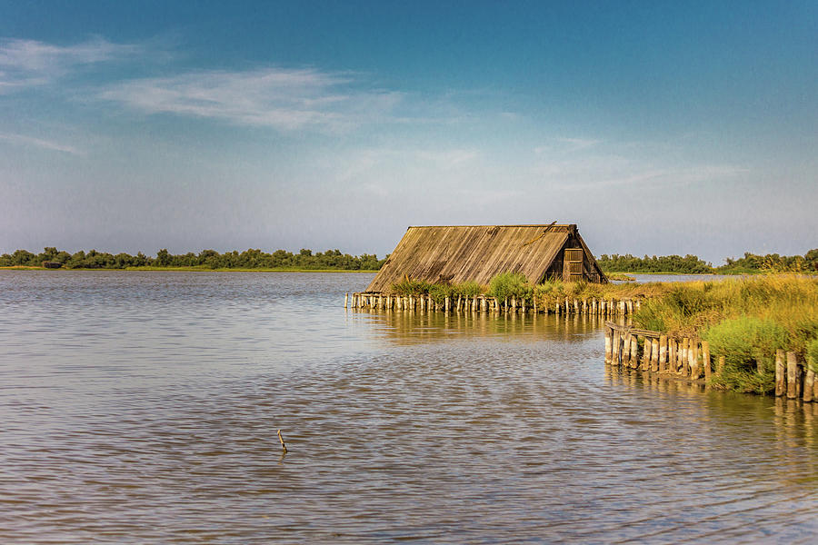 Old cabin on the water in lagoon Photograph by Vivida Photo PC