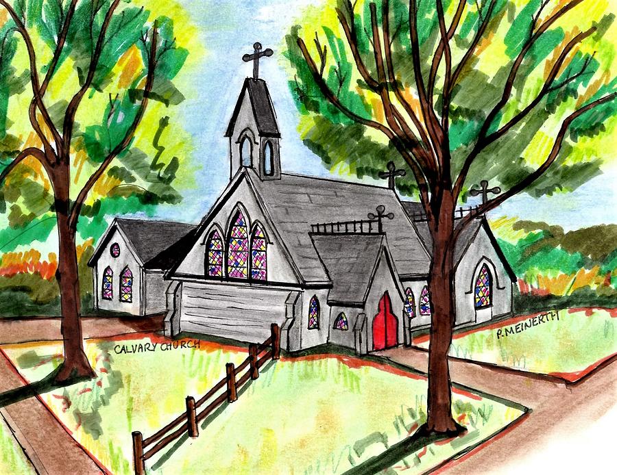 Old Calvary Episcopal Church Drawing