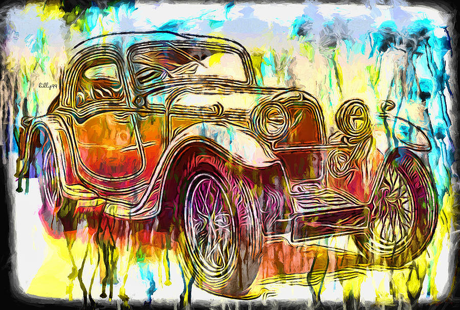 Old car 4 Painting by Nenad Vasic