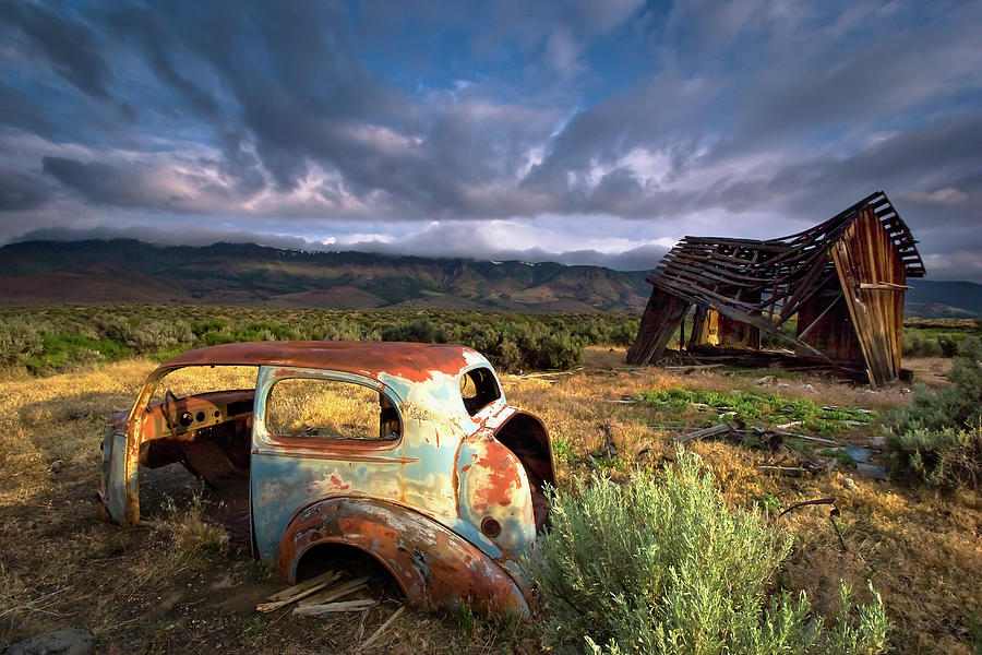Old Car And Shed In Desert Photograph by Jeremy Cram Photography