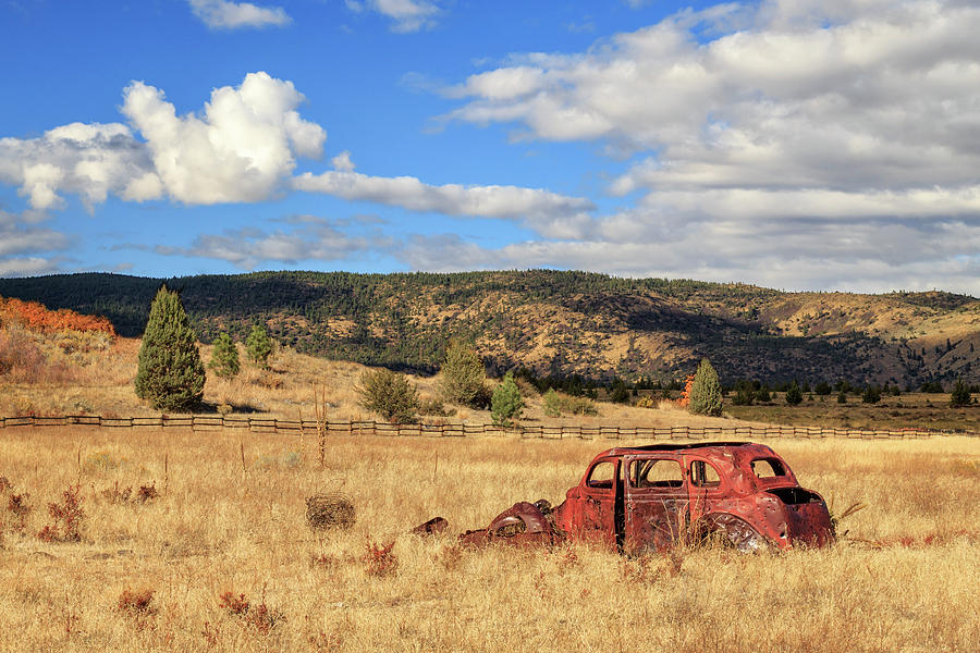 Old Car At The Ranch Photograph by James Eddy