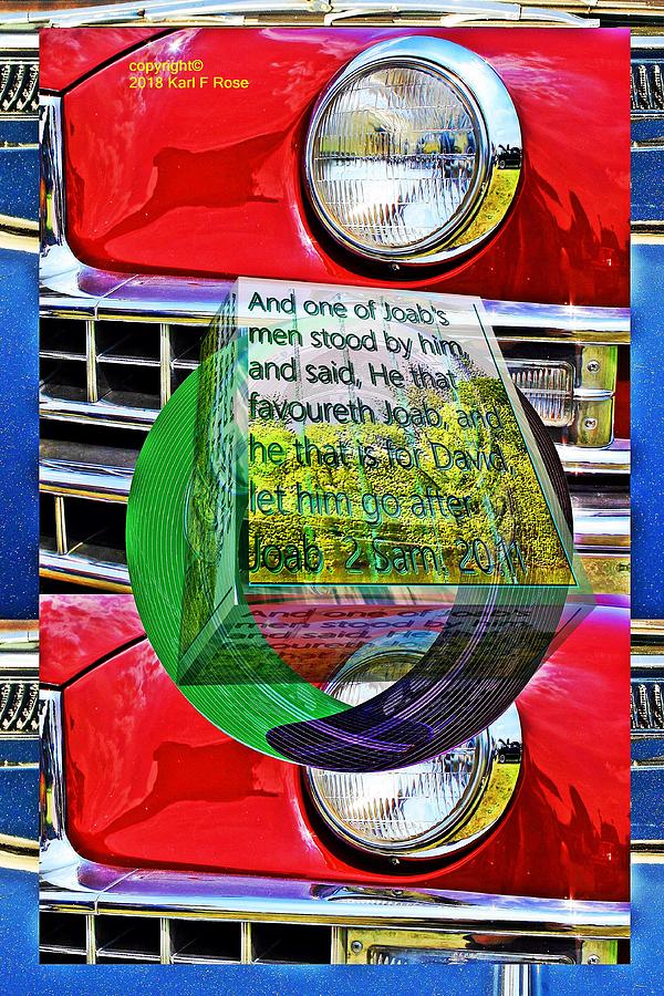 Old car grille with text as a box Digital Art by Karl Rose