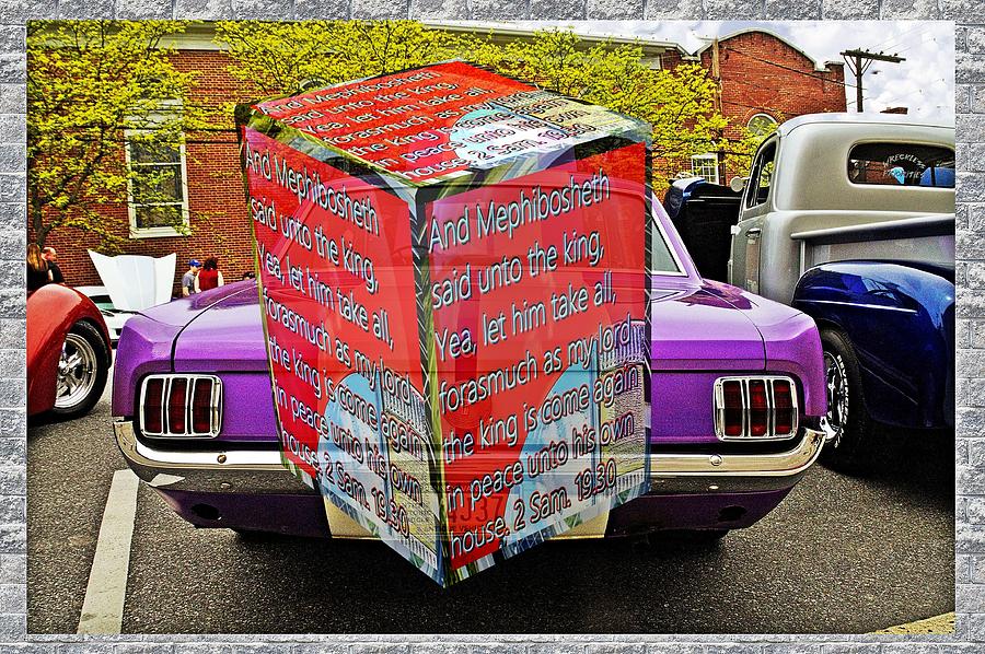 Old Car With A 3d Text Box Digital Art