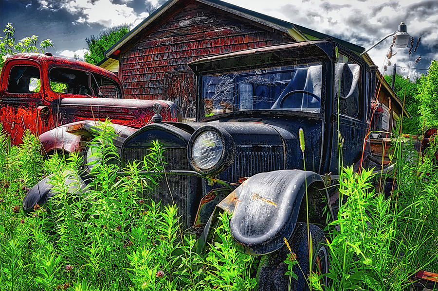 Old Cars In Maine Photograph by Wayne Johnson