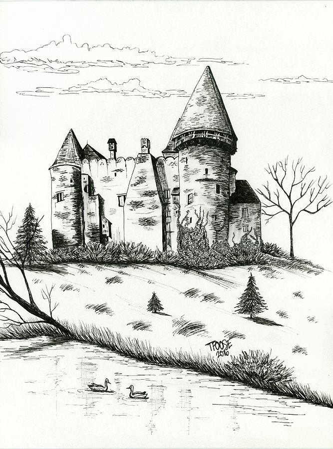 Old Castle Drawing By Taphath Foose