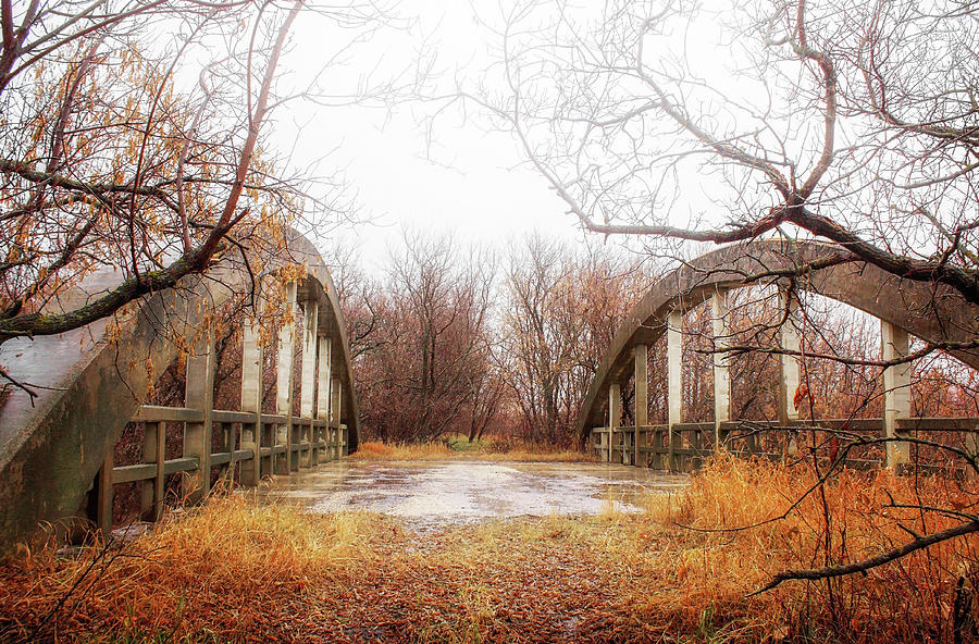 Old cement bridge in autumn Photograph by Kathy Nicklen - Fine Art America