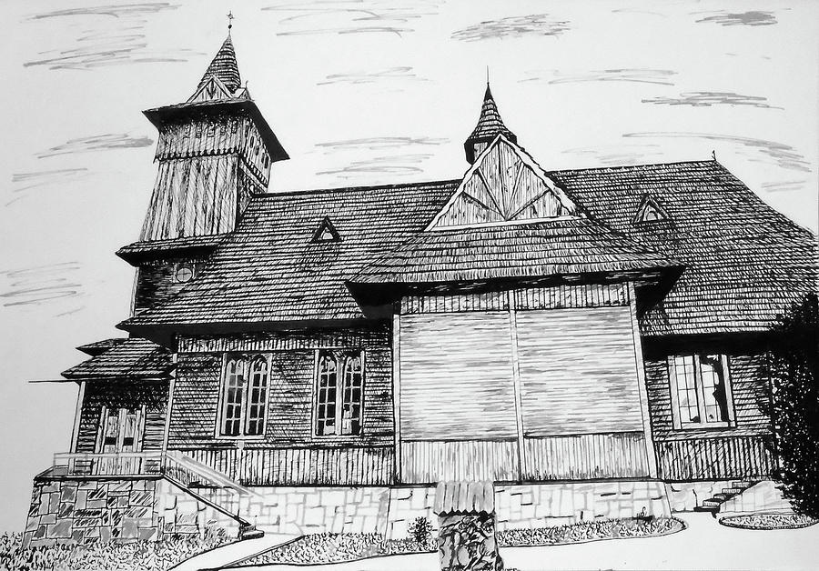 Old church 1 Drawing by Maria Woithofer