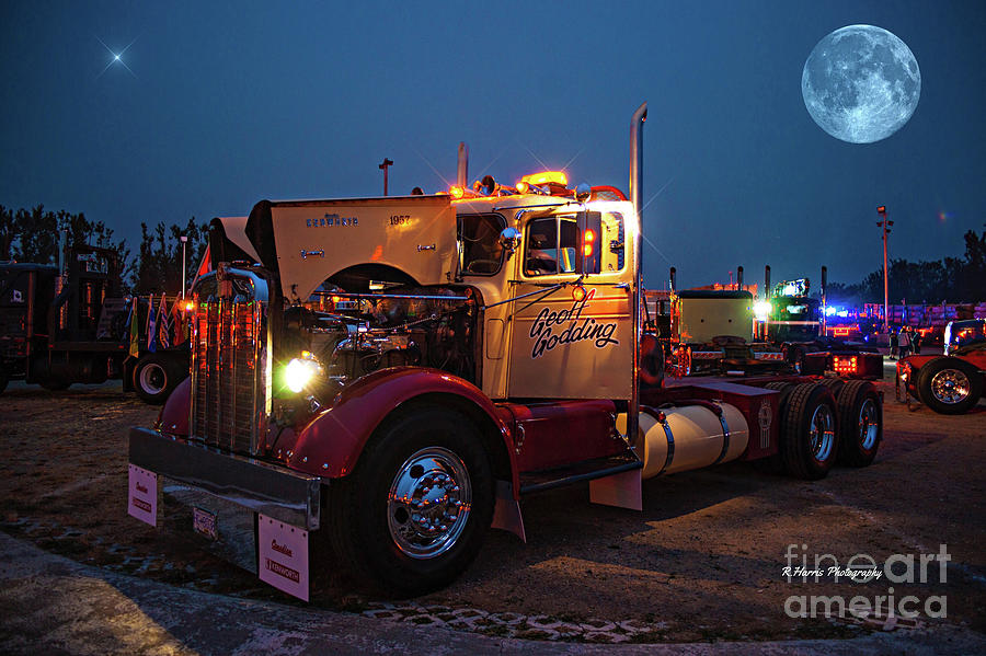 Old Classic Kenworth at Night Photograph by Randy Harris