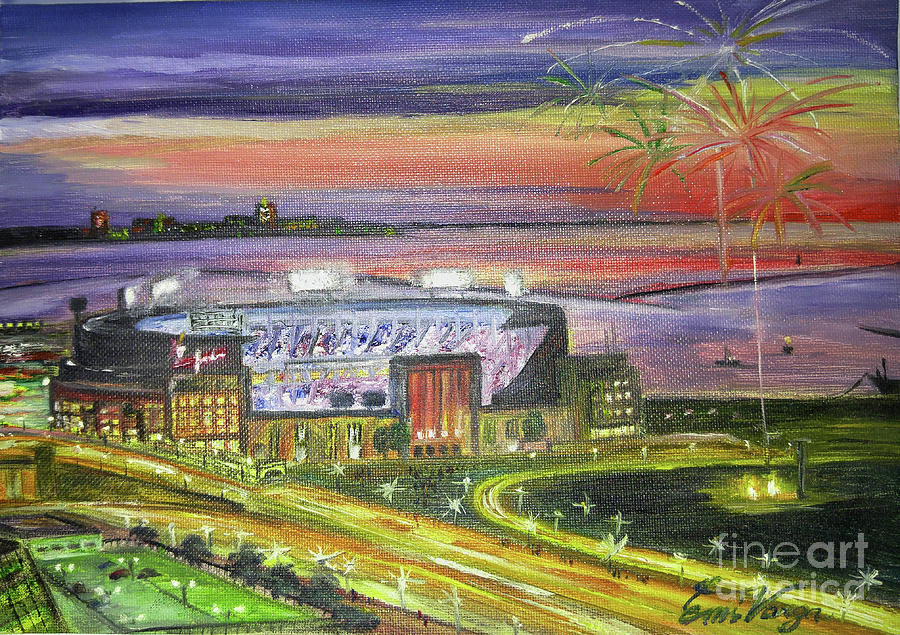 Old Cleveland Stadium Painting by Emi Varga - Fine Art America