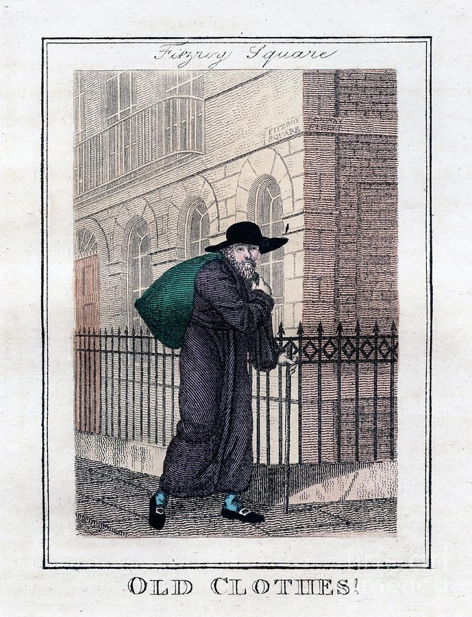 Old Clothes, Fitzroy Square, London Drawing by Print Collector