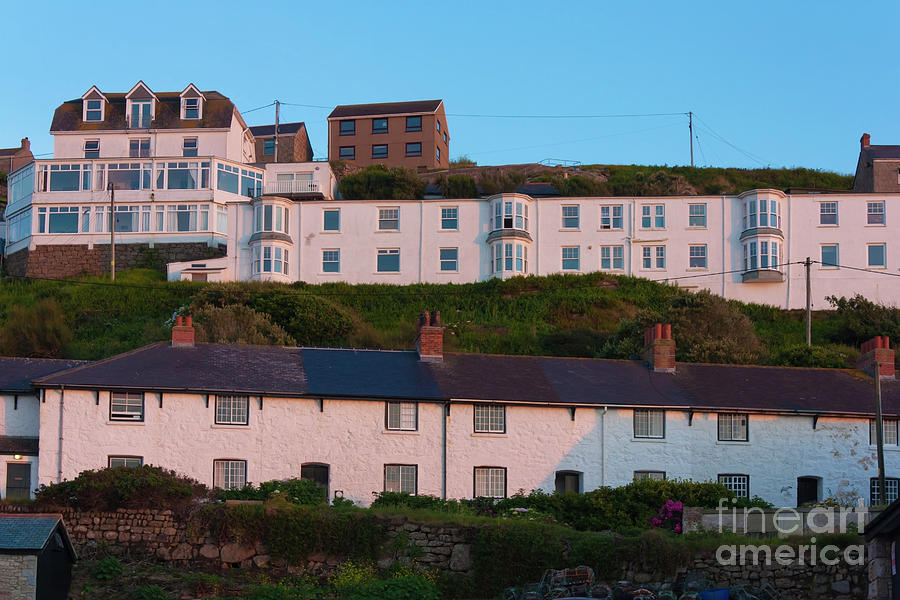 Cottage Photograph - Old Coastguard Row and Sennen Heights by Terri Waters